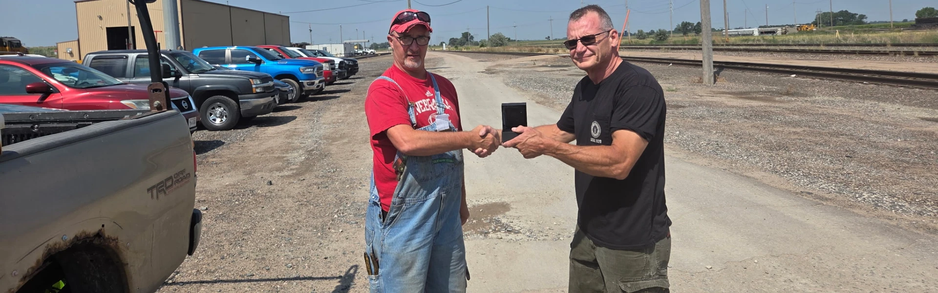Tony Z. Accepting his retirement watch